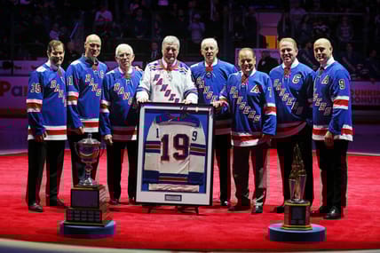 Eddie Giacomin and other Rangers greats
