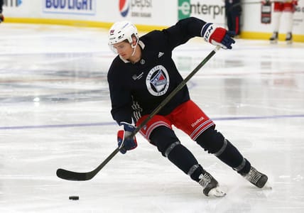 Victor Mancini takes part in the Rangers Prospect Development Camp at the Rangers Training facility in Tarrytown July 12, 2022. Rangers Development Camp