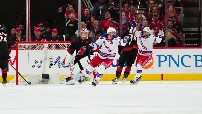 Chris Kreider's playoff hat trick against Carolina was one for the ages.