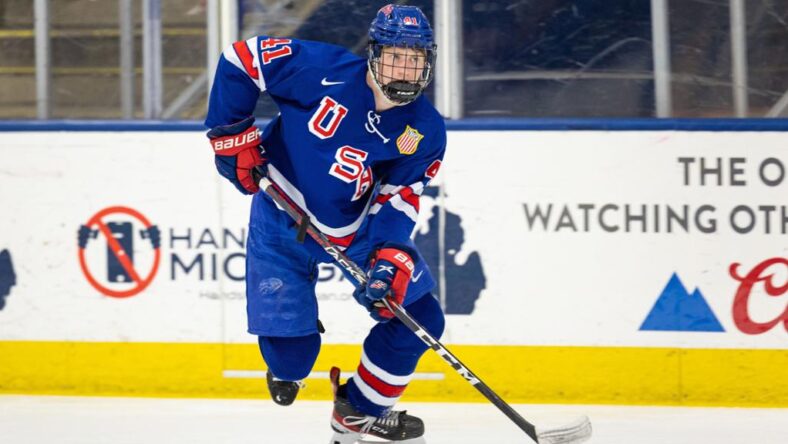 Potential Rangers first round pick Oliver Moore, if he slides at the draft.
